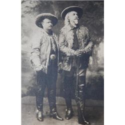 Original cabinet photo of “The Two Bills”  Buffalo Bill and Pawnee Bill probably about  1912 with pe