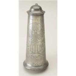 Pewter tankard, top inscribed “Mayor’s Cup”  in script with beautiful hand engraved  portrait of Ame