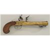 Image 1 : French style brass Blunderbuss pistol with  under mounted spring bayonet and center  hammer Flintloc
