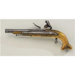 Revolutionary war era Scottish Military style  Flintlock pistol with brass stock and no  maker’s nam
