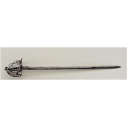 Scottish basket hilt broad sword of officer’s  type circa 1800-1820.  Blade marked “A &  A.S.”  The 