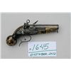 Image 4 : Miquelet flintlock ball butt pocket size  pistol with ornate pierced brass inlay circa  17th century