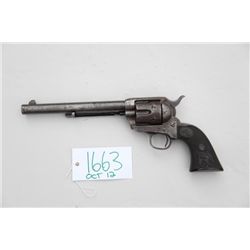 Colt SAA revolver, .45 Colt cal., 7-1/2”  barrel, blue and case hardened finish,  checkered hard rub