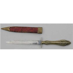 Alexander Sheffield marked cutlery handled  dirk with N.Y. Volunteer markings on blade  and scabbard