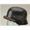 Image 2 : German WW II nazi era helmet showing dual  decals and original liner and strap. The left  side shows