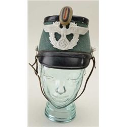 German nazi era policeman’s shako maker  marked inside “H. Becker and Co., Berlin”  size 58-1/2. The