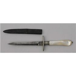 Spearpoint Dirk with Pearl Grip marked, “A.  Williams Sheffield, England”, with EBRO  Trademark Circ