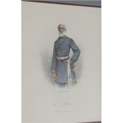 Beautifully framed and matted colored etching  of General Robert E. Lee, approx. 29” x 23”  overall 
