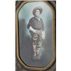 Image 1 : Framed hand-colored photograph of a cowboy,  image size approx. 17” x 10” in overall fine  condition