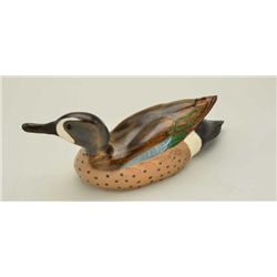 Tom Tober signed carved goose on wood mounted  table base showing fine artistic quality  workmanship