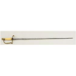 U.S. variant artillery style officer’s sword,  circa 1821-1853 with straight thin blade and  shield 