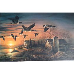 Professionally framed and matted limited  edition (740/960) color print entitled  “Sundown” by noted