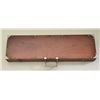 Image 3 : Older wooden carry case with metal corners,  double front latches and two-piece metal  handle, appro