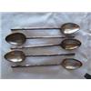 Image 1 : (5) Solid Silver Spoons-5 matching sugar/salt spoons-round handles-marked Gorham Co. Anchor Mark. 4"