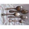 Image 1 : (5) Collector's Spoons to include: a) Embossed view "Pilgrim" handle embossed view "John Hancock Hou