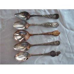 (5) Collector's Spoons to include: a) Embossed handle-"A Century of Progress 1934 Chicago" View of F