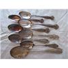 Image 1 : (8) Collectible Serving Spoons to include: a) Embossed serving spoon patterned tip, monogrammed "M.L