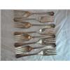 Image 1 : (8) Matching Salad Forks, patterned handle, marked R.C. Co., wide tines, APV $40.00-$80.00....