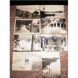 (8) Big Moose Post Cards (black and white photo cards) to include: a) Lake view looking south west f