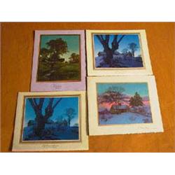 (4) Maxfield Parrish 1950's Christmas Greeting Cards-Tint gravure. Cards are all exceptional conditi