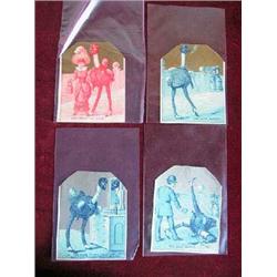 (4) Pieces-Victorian Trading (Advertising) Cards-"The Dude Series"-top corners have been cut. APV $2