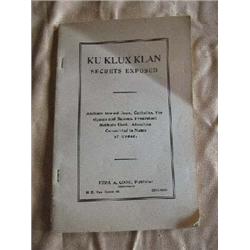 Booklet-"Ku Klux Klan Secrets Exposed" Ezra A Cook Publisher, 26 E. Van Buren St. Chicago. Attitude.