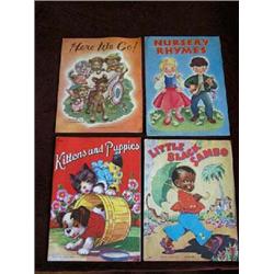 (4) Pieces Children's Books to include: a) "Nursery Rhymes"-1946-Whitman Pub. Co.; b) "Here We Go!"-