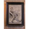 Image 1 : "Alien Propaganda" Unsigned Cartoon Art-Uncle Sam spanking Adolph Hitler. Image 14 1/2"x20 3/4"- in.