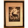 Image 1 : Silhouette Art of Elk-Signed by F. Kaskeline-ca 1930's. 5 5/8"x 7 1/4"-cutout on cream background 9.