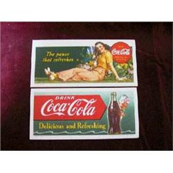 (2) Pieces 1941 & 1951 Coca Cola ink blotters in very good condition. APV $25.00-$35.00....