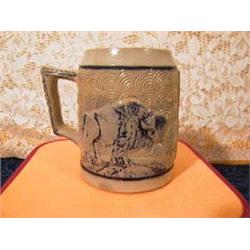 "White's of Utica" Mug-1901-Possibly for the Pan American Expo in Buffalo. Embossed cobalt Buffalo o