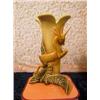 Image 1 : Hull Pottery Gazelle and Leafed base vase. U.S.A, base mark "#98" 9 1/2" tall. One chip on leaf base