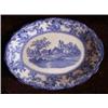 Image 1 : Staffordshire 12" Oval Blue and White Platter. Marked Colonial Potter, Stoke England. "To Go" No chi