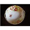 Image 1 : Beautiful Nippon Floral Bowl w/pierced handles-9 1/2". Marked Green "M" in wreath. Gold rim shows so