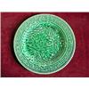 Image 1 : Beautiful Embossed Leaf Plate w/Greek key and beaded border. Back mark-impressed "X"-black mark stam