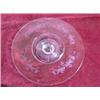 Image 1 : Glass Wheel cut and etched cake plateau. No chips. 2 1/4" high, 12" diameter. APV $25.00-$30.00....