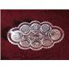 Image 1 : Glass Pressed Boat-11". Diamond and Starburst Pattern. APV $25.00-$30.00....