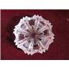 Image 1 : Glass cut lead crystal cigar Ashtray. Fine Diamond Quilt and Ribbed flower pattern. 6".APV $50.00-$6