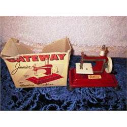 Gateway Junior, model NP-1 Child's Metal Sewing Machine w/original box. Box in rough shape. Made by.