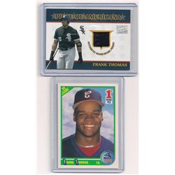 Frank Thomas Rookie Card & Game-Worn Jersey Card Lot