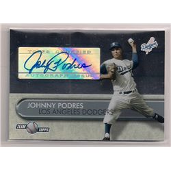 2005 Team Topps Johnny Podres Certified Autographed Insert Card