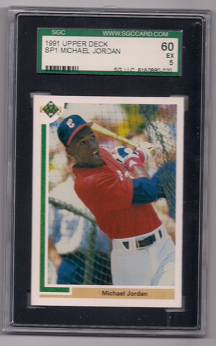1991 Upper Deck Michael Jordan Rookie Baseball Card SP1 Graded In EX 1991-upper-deck-michael-jordan-rookie-baseball-card-sp1-graded-in-ex