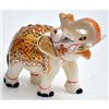 Image 1 : Marble UpTrunk Elephant w/ Gold Plated Design 4in.x5in.