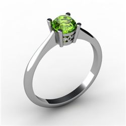 Peridot 0.50 ctw Ring 14kt White Gold