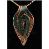 Image 1 : 16.64GRAMS GLITTER QUARTZ GLASS FILLED LEAF PENDANT