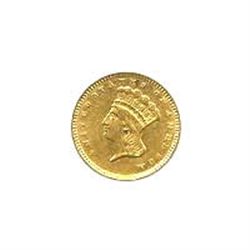 $1 Liberty Gold type 3 Extra Fine to AU Early Gold Bull