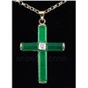 Image 1 : JADE CROSS 5.10GRAMS IN GOLD PLATED PENDANT
