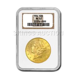 Certified US Gold $20 Liberty MS63 (Dates Our Choice)