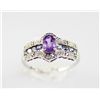 Image 1 : 14K Gold 1.65 ctw Amethyst Diamond Ring