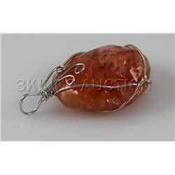 Natural 119.80ctw Uncut Carnelian Silver Pendant